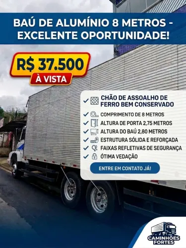 Baú 8 metros 2,75 de porta 2,80 de Baú