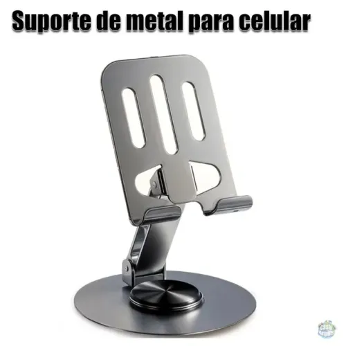 Suporte de metal com base giratória para celular