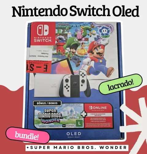 Nintendo Switch Oled + Super Mario Bros Wonder + 3 meses Nintendo Switch Online