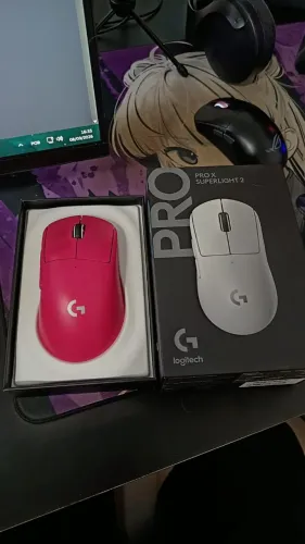 Mouse Logitech G Pro X Superlight 2 DEX Rosa - completo, estado de novo