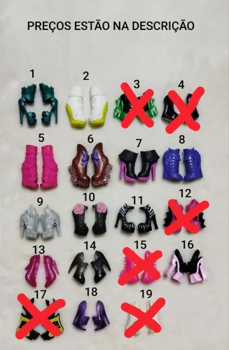 Acessórios diversos Monster High (LEIA A DESCRIÇÃO)