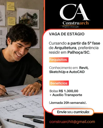 Vaga estagiário de Arquitetura