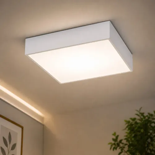 Plafon LED Quadrado Moderno Branco - Iluminação Clean