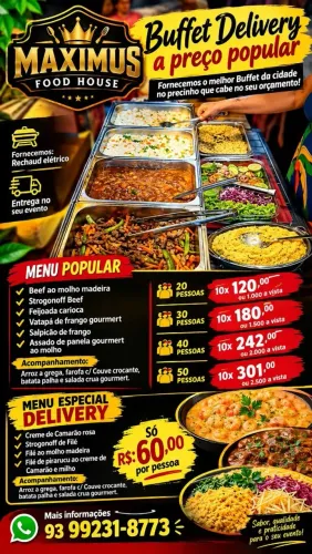 Buffet delivery a preço popular