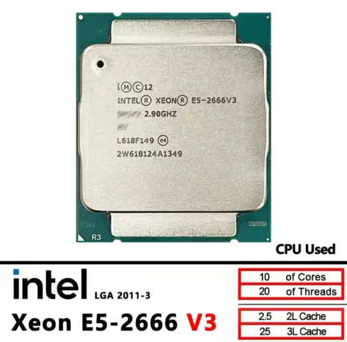 Processador Intel Xeon E5-2666 v3 - Excelente Estado