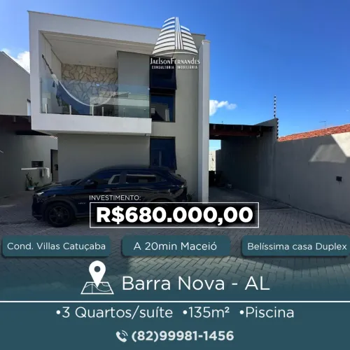 Excel. Casa duplex a venda no cond. Villas Catuçaba