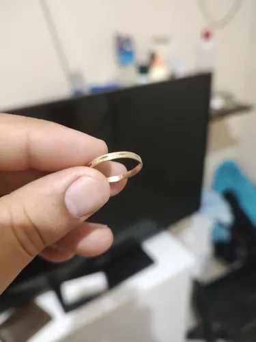 Aliança de ouro 18 legítima jóia