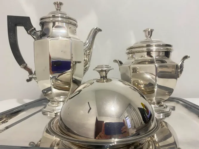 conjunto de chá/café christofle prata