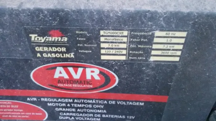 Gerador a gasolina Toyama 7.0kw