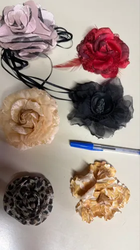 Flores organza cetim vestidos,cabelo