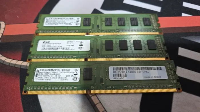 Lote 3x Pentes de Memoria DDR3 de 2GB Marca Smart