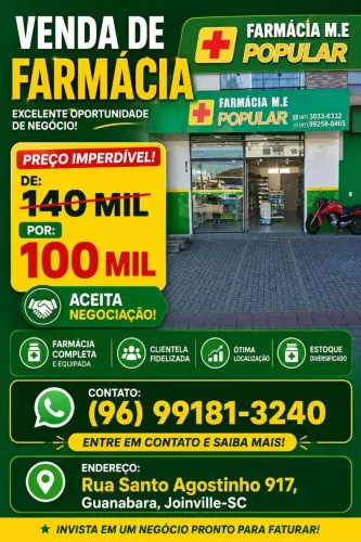 Farmácia a venda em Joinville sc