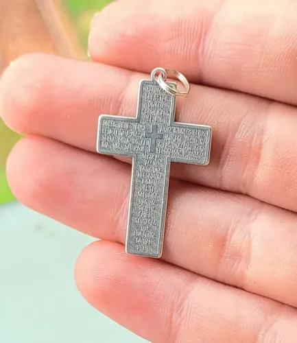 Pingente Crucifixo Pai Nosso Prata 925