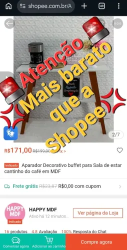 Aparador Mônaco Duas prateleiras