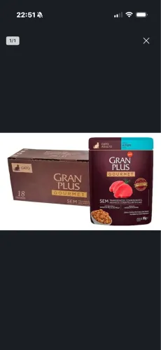 Kit com 54 Sachês GranPlus Gourmet para Gatos - 3 Caixas