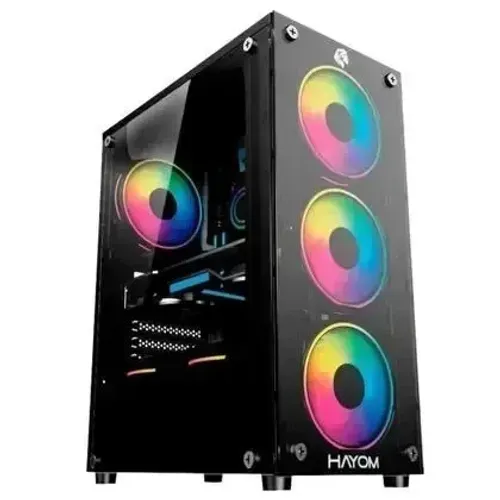 Gabinete Gamer Hayom GB1749, Mid Tower, RGB, ATX, Lateral e Frontal em Vidro Temperado, 4x