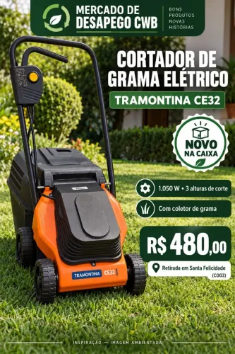 CORTADOR DE GRAMA ELÉTRICO TRAMONTINA CE32 ? NOVO NA CAIXA! (C003)