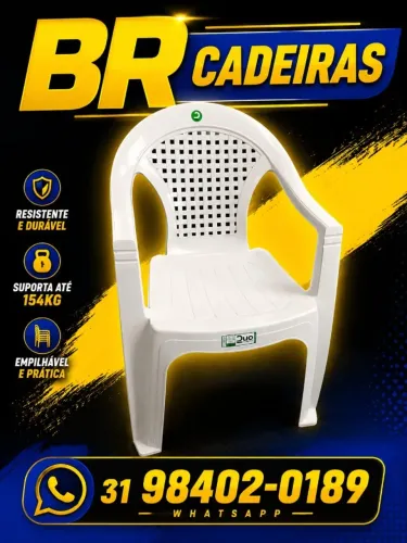 Cadeira Plástico com Braço 152kg