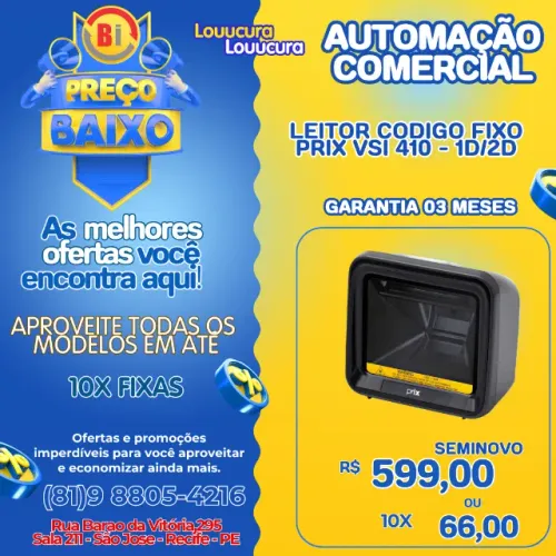 Leitor de Código de Barras Fixo 2D Prix VSi 410 (USB)