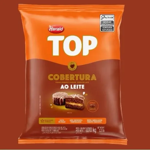 Cobertura fracionada top harald ao leite