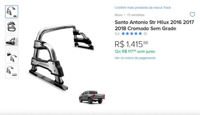 SANTO ANTONIO HILUX CROMADO COM ANTENA