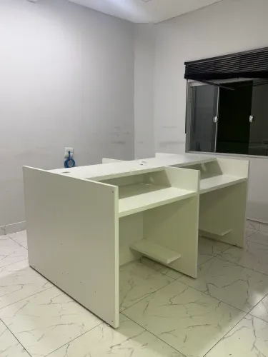 Estação de Trabalho Modular 4 Lugares - Melamina Branca