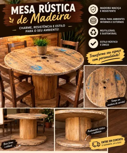 BOMBINA PARA MESA RÚSTICA
