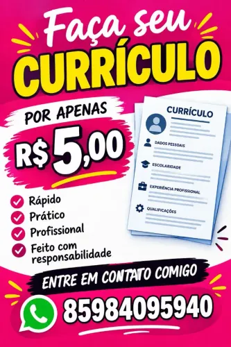 Faça seu currículo profissional comigo