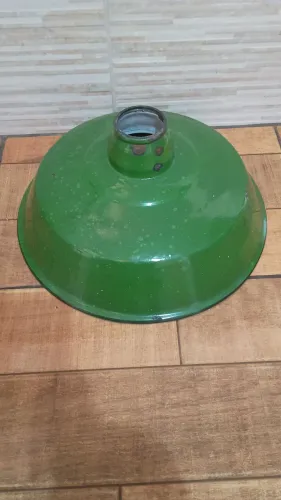 Antiga cúpula de luminária em ágata esmaltada 45x20 cm