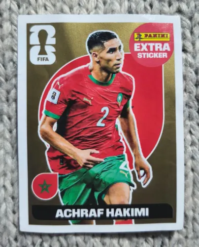 Figurinha Extra Sticker Gold Achraf Hakimi Copa do Mundo FIFA 2026 da Panini