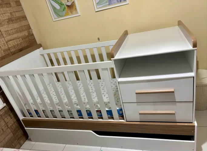 Berço Americano Multifuncional 3 Em 1 Cama Auxiliar