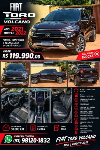 Fiat Toro Volcano 1.3 T270 4X2 Flex AUT 2022