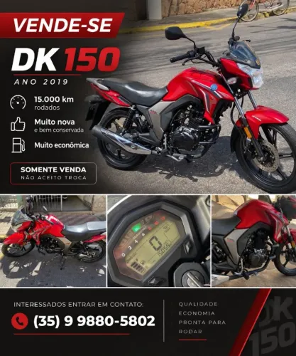 Moto DK 150cc muito nova e econômica. Pegar e rodar!!!