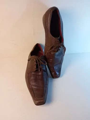 Sapato Social Masculino CNS Couro Marrom - Tamanho 38 (Solado Nobre Vero Cuoio)