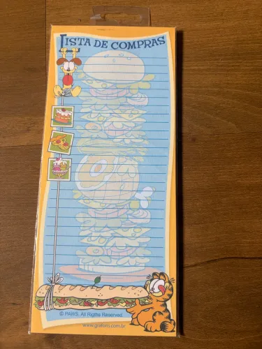 Bloco Lista de compras Garfield 30 folhas, vintage