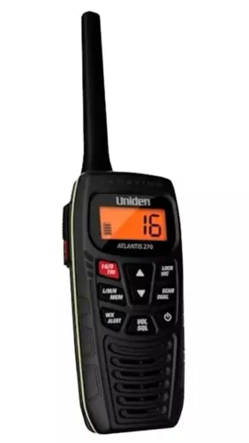 Rádio VHF Marítimo Atlantis - Uniden 270 - 1w/6w-Preto