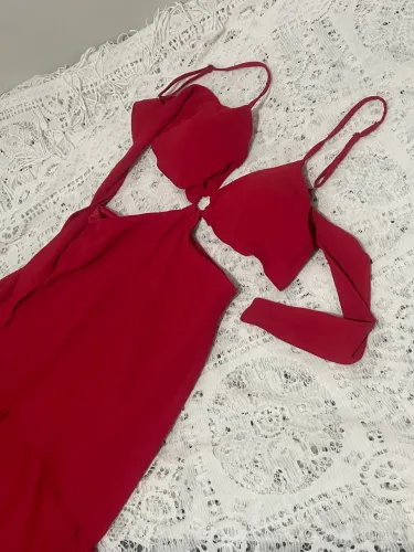 Vestido longo vermelho