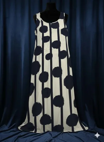 Vestido Bege Estampado Longo G5