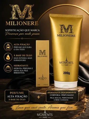 Kit Milionere Moments Paris | Perfume + Hidratante | Alta Fixação
