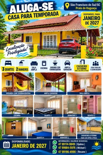 Alugo casa na praia em Itaguaçu/ São Francisco do Sul