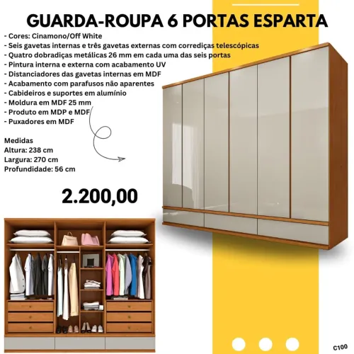 Guarda Roupas Esparta 2.70m lindo / pague na entrega
