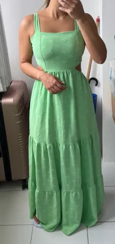 Vestido longo verde claro
