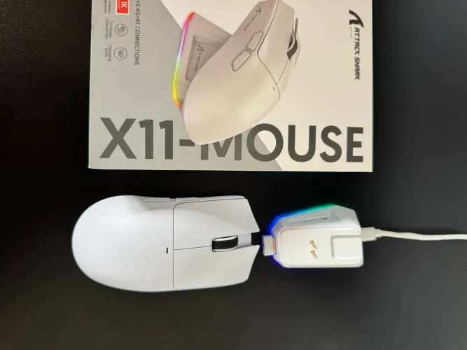 Mouse Gamer Attack Shark X11 Branco - Novo, Nunca Usado!