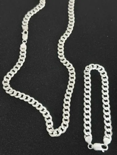 Kit corrente e pulseira de prata 925 joia nova com garantia eterna 