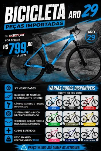 799 Avista bike aro 29 - Direto de fabrica