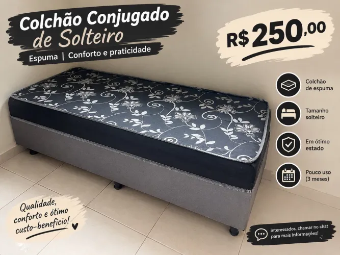 Cama solteiro box conjugado