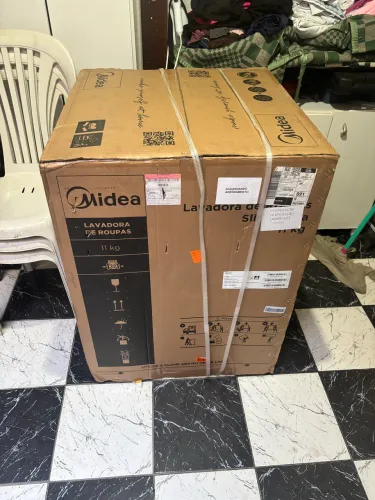 Máquina de Lavar Midea 11kg Slim Healthguard Conectada Titanium 110V