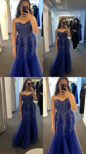 Vestido de festa azul royal