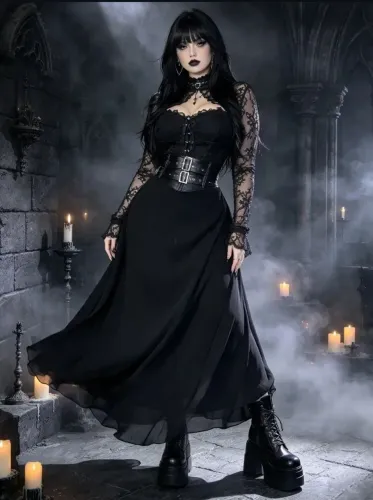 Saia longa - leia a descrição - gotico goth dark rock aesthetic