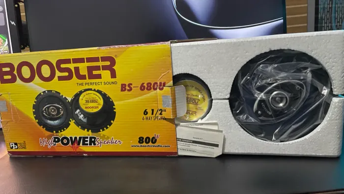 Som para Carro - Par Alto-Falantes Booster BS-680U 6,5" 4 Vias 800W - Novo na Caixa